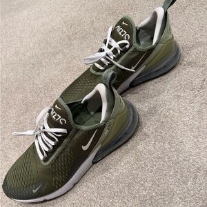 Nike Air Max 270 Sneakers - Olive Green and White